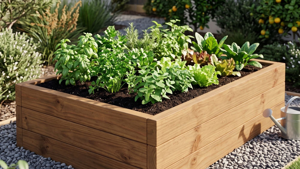 Timber sleeper retaining wall on a garden terrace