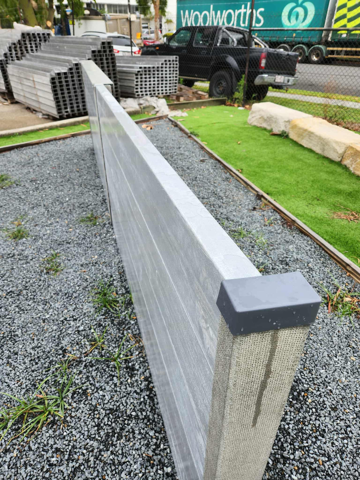 Composite Plinth under fence