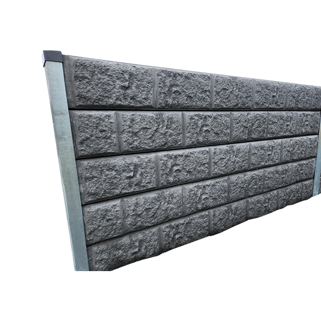 Block face finish concrete sleeper, standard product shown for profile reference