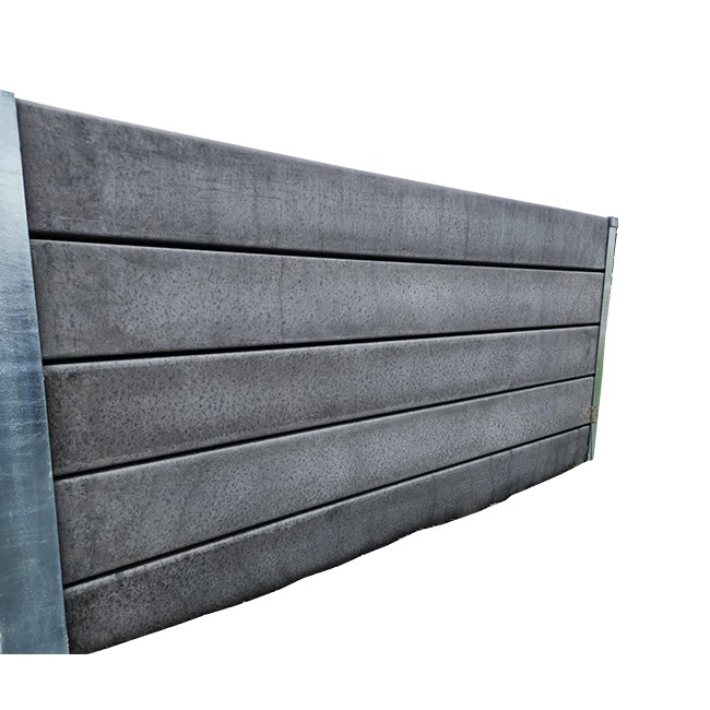 Smooth charcoal concrete sleeper, standard product shown for profile reference