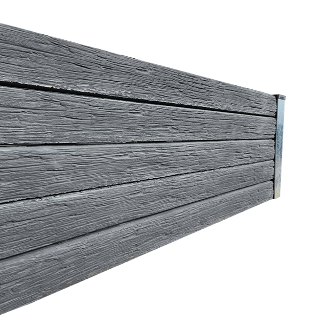 Timber finish concrete sleeper, standard product shown for profile reference