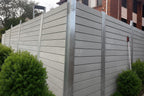 Concrete sleeper retaining wall, shown as a guide only